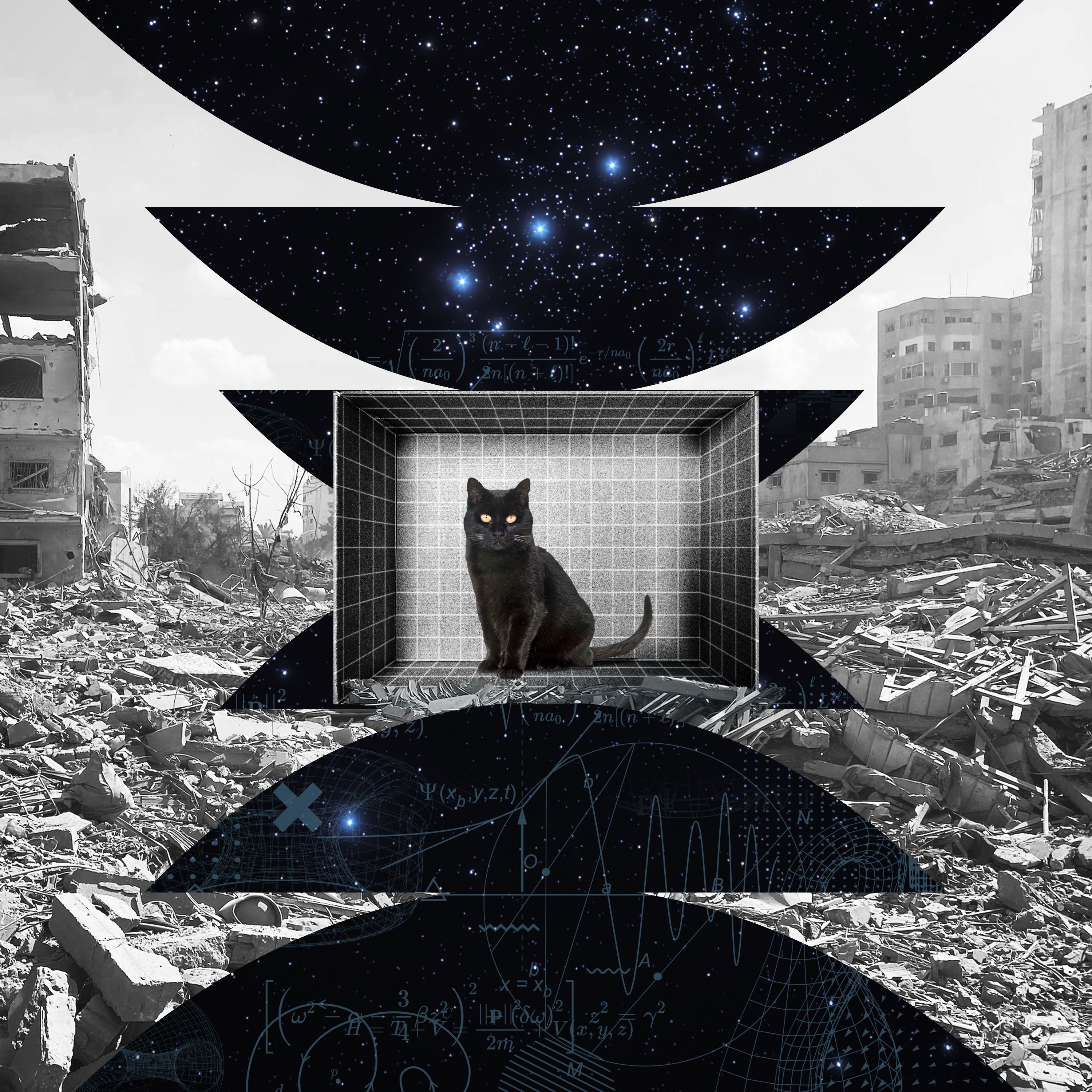 Quantum Refuge by Superposition, Palestine, Quantum mechanics, Schrodinger’s cat, Gaza, Physics